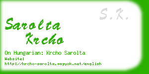 sarolta krcho business card